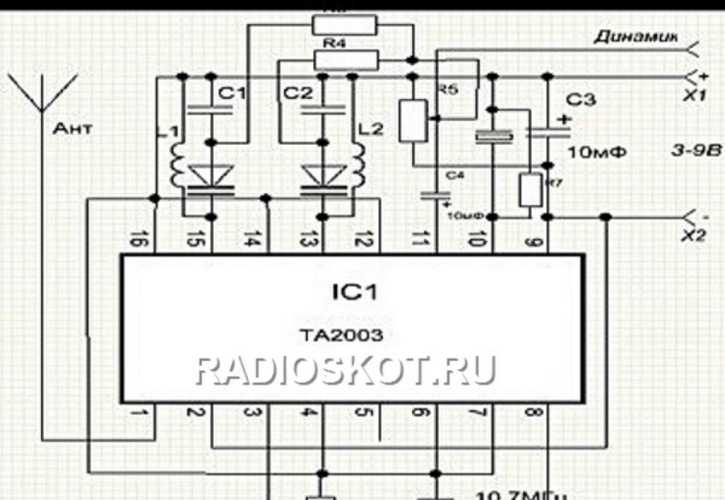 Радиосхемы схемы электрические принципиальные Принципиальная схема цифрового фм приемника